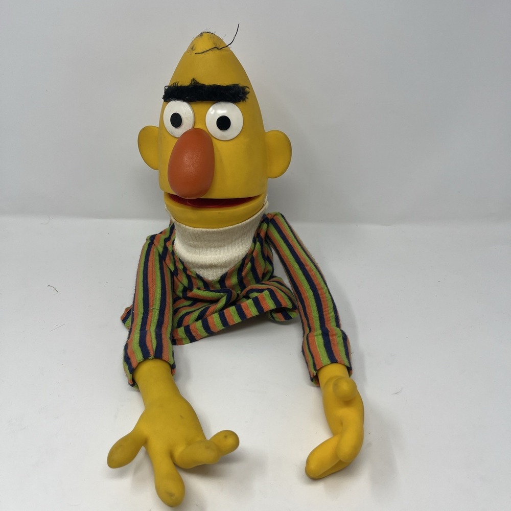 Vintage 1970's Muppets Sesame Street Bert Rubber & Cloth Hand Puppet